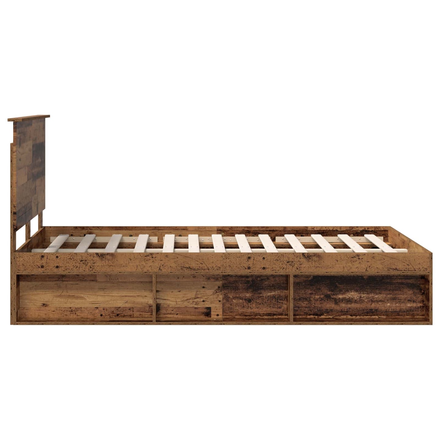 Bed Frame with Headboard Old Wood 120 x 200 cm Solid Pine Wood