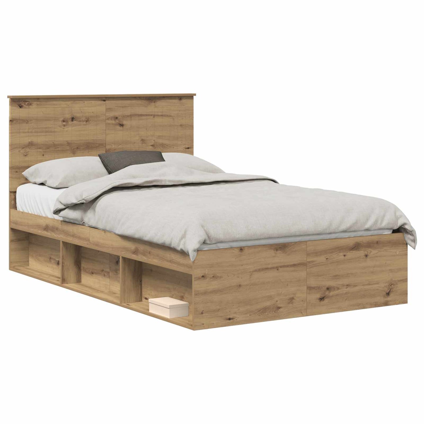 Bed Frame Artisian Oak 120 x 200 cm Solid Pine Wood