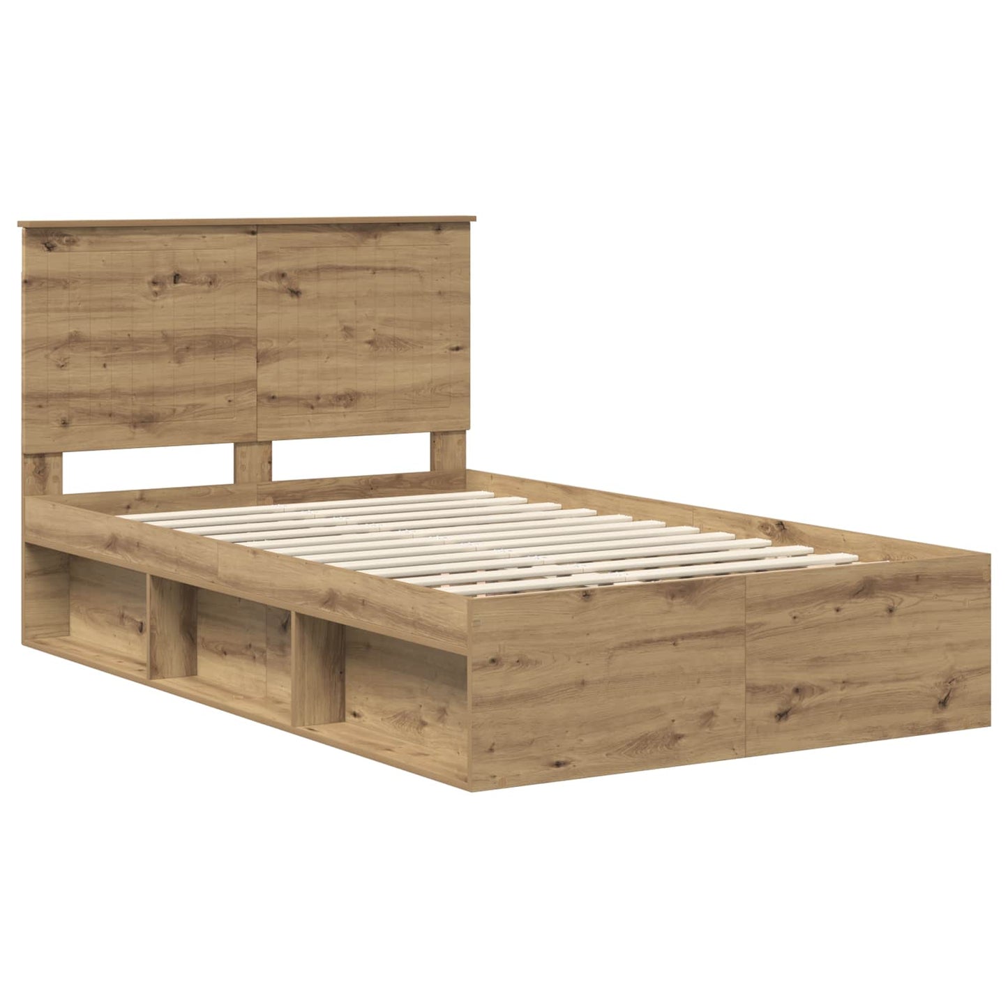 Bed Frame Artisian Oak 120 x 200 cm Solid Pine Wood