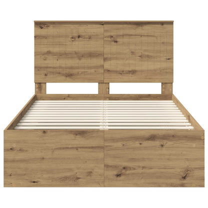 Bed Frame Artisian Oak 120 x 200 cm Solid Pine Wood