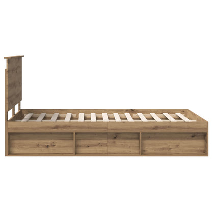 Bed Frame Artisian Oak 120 x 200 cm Solid Pine Wood