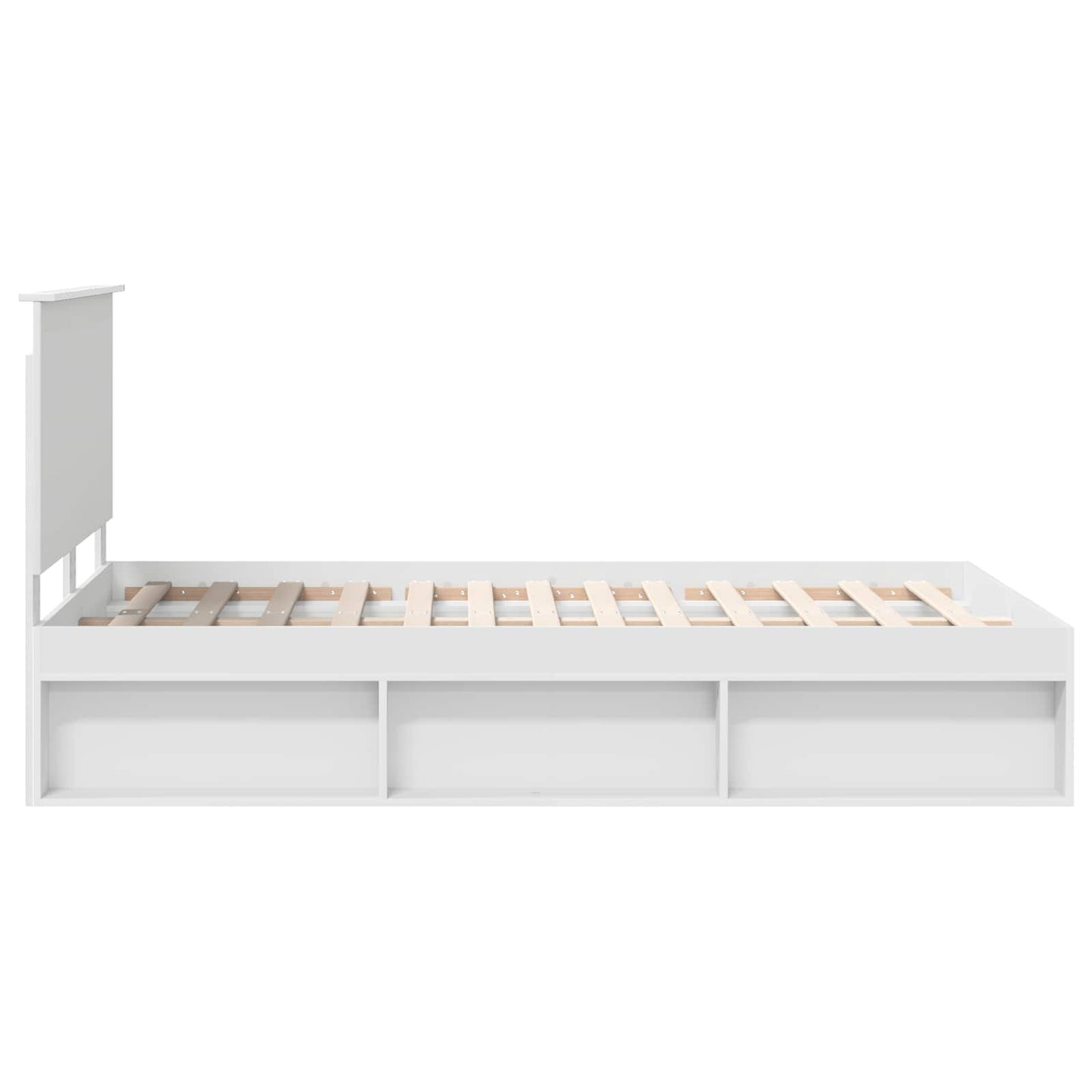 Bed Frame with Headboard White 120 x 190 cm Solid Pine Wood
