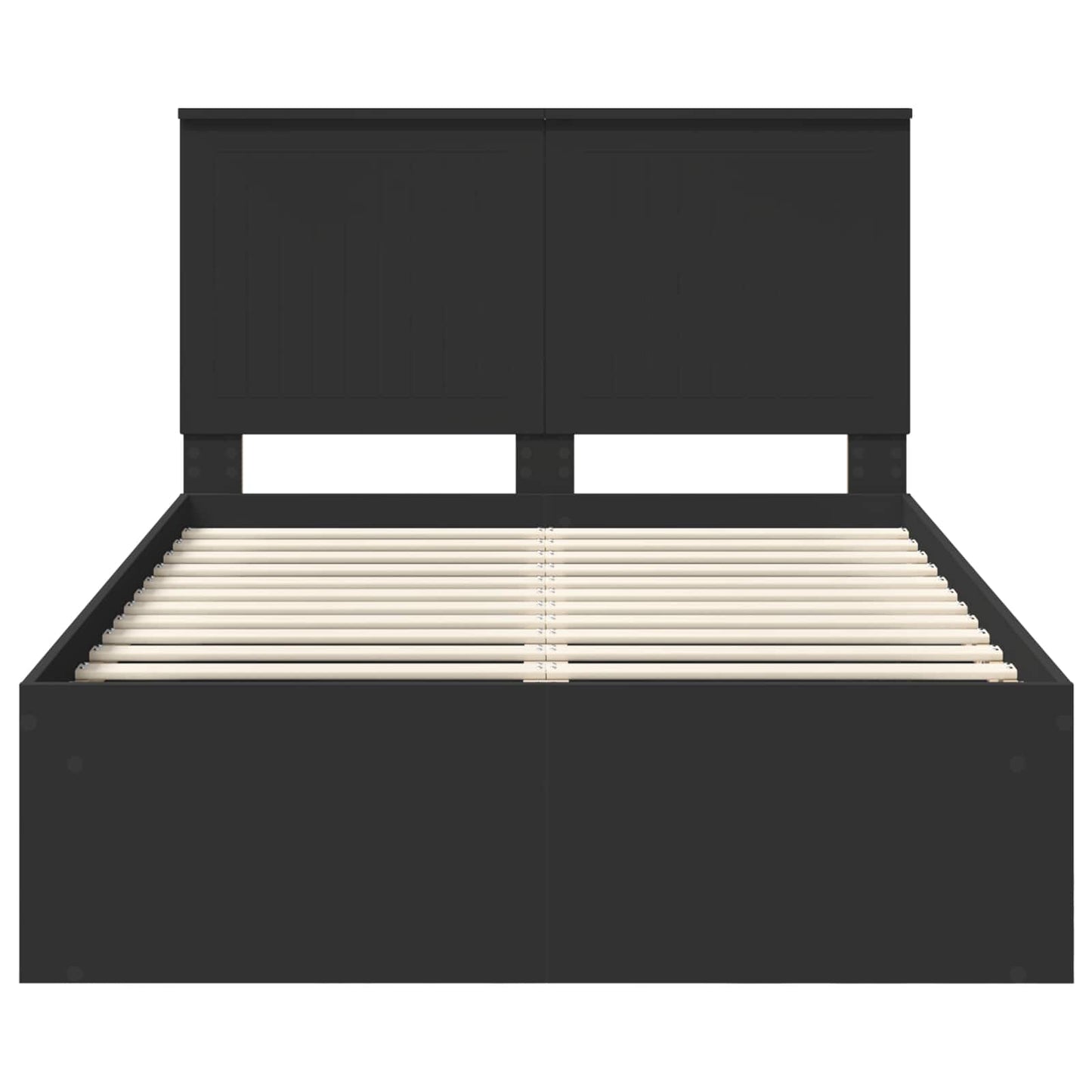 Bed Frame with Headboard Black 120 x 190 cm Solid Pine Wood