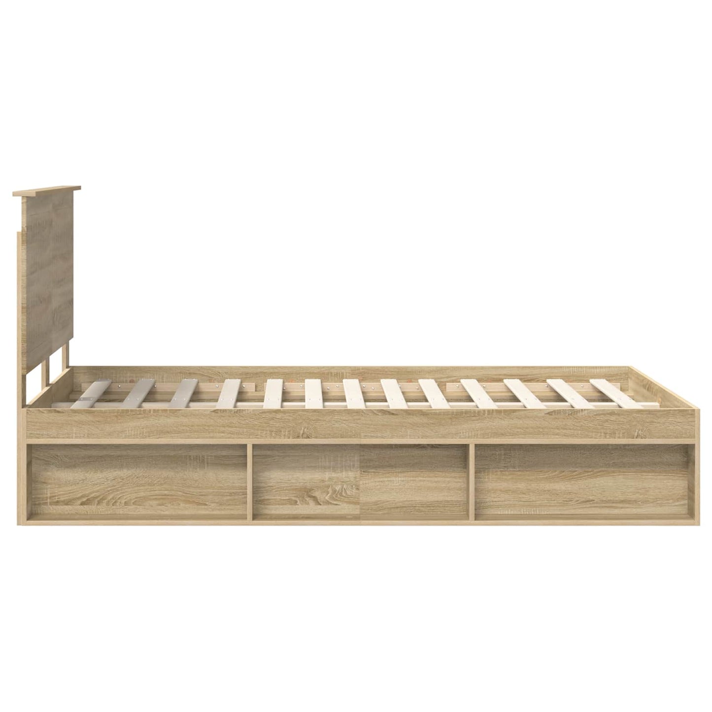 Bed Frame with Headboard Sonoma 120 x 190 cm Solid Pine Wood