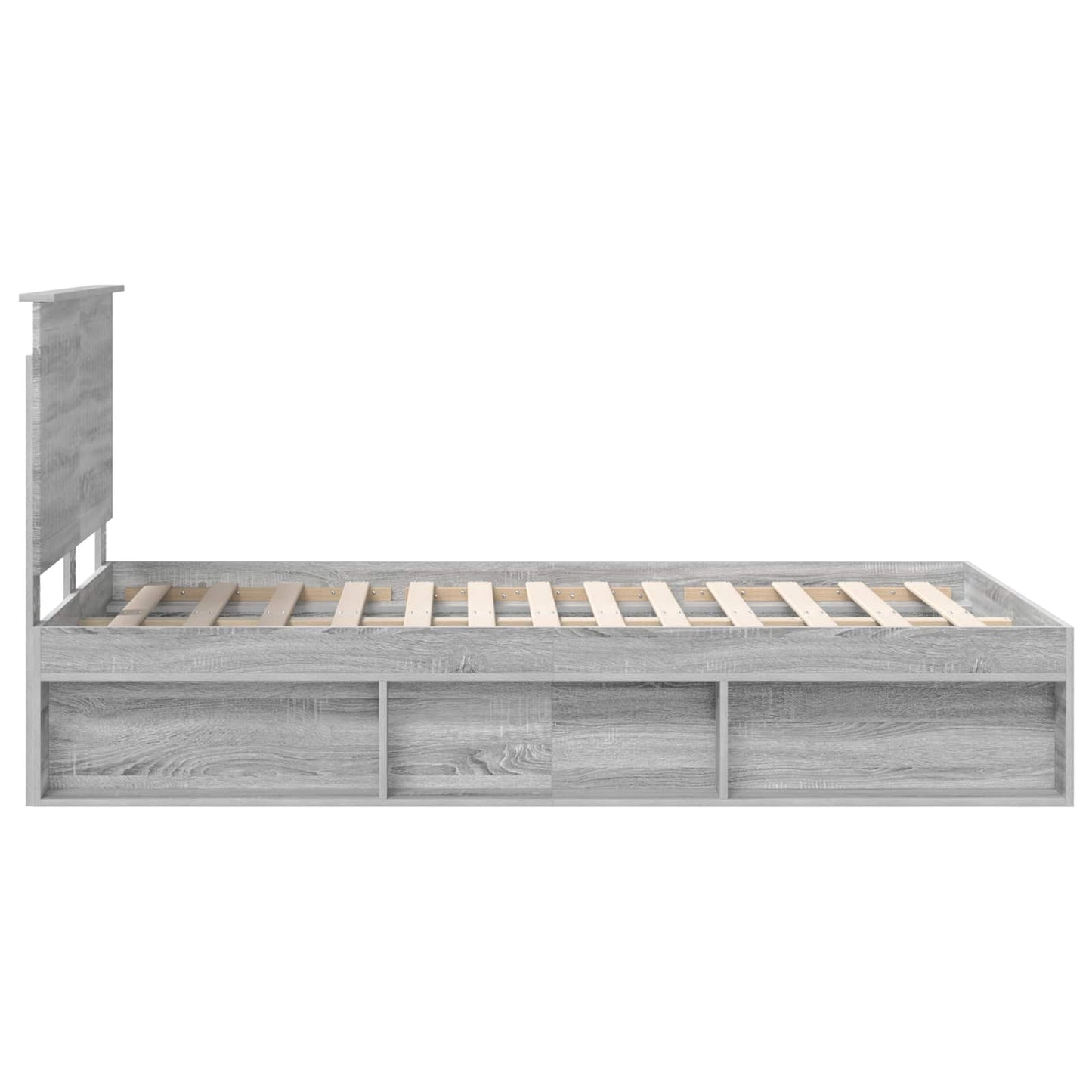 Bed Frame Grey Sonoma 120 x 190 cm Solid Pine Wood
