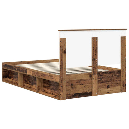 Bed Frame with Headboard Old Wood 120 x 190 cm Solid Pine Wood