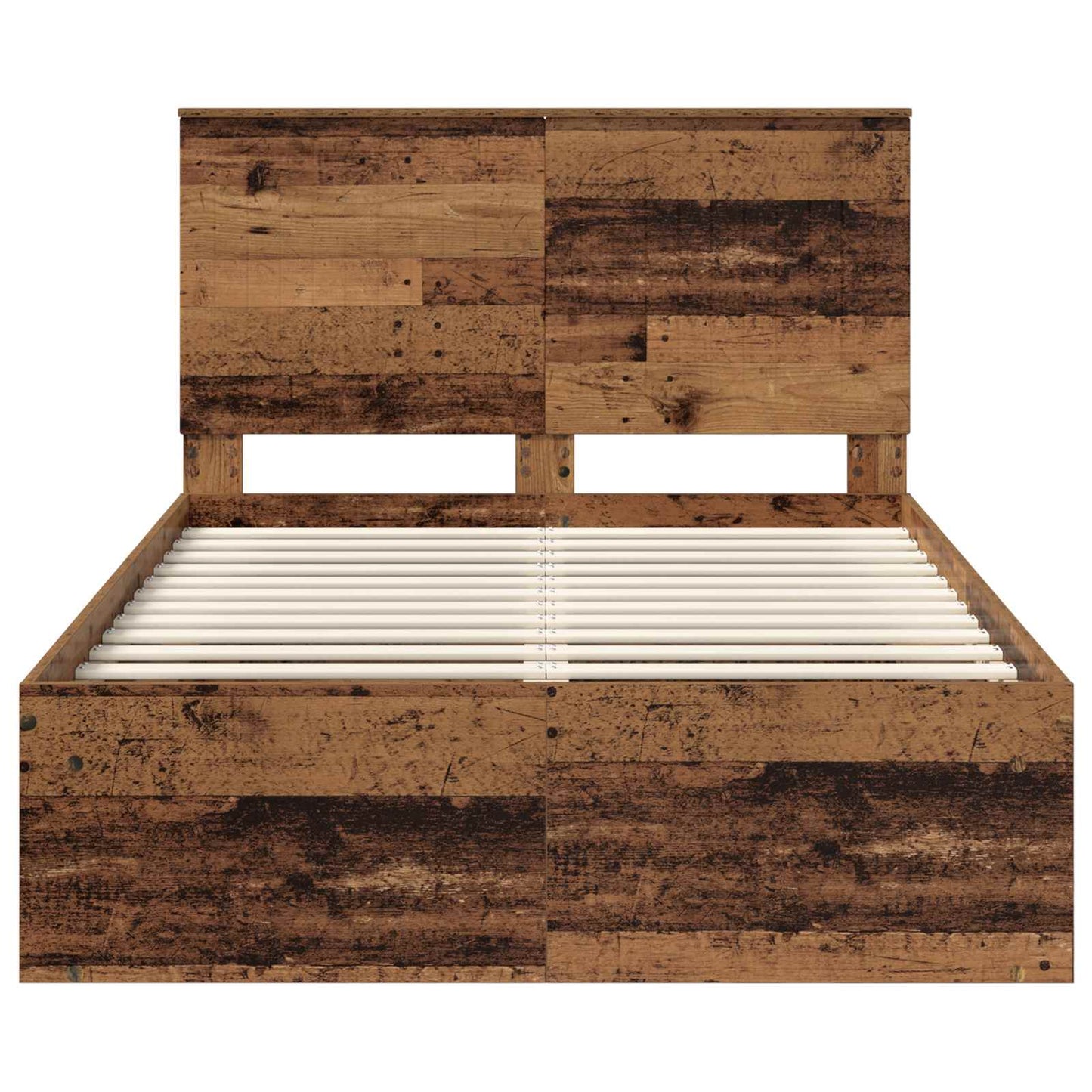 Bed Frame with Headboard Old Wood 120 x 190 cm Solid Pine Wood
