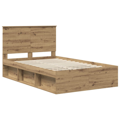 Bed Frame Artisian Oak 120 x 190 cm Solid Pine Wood