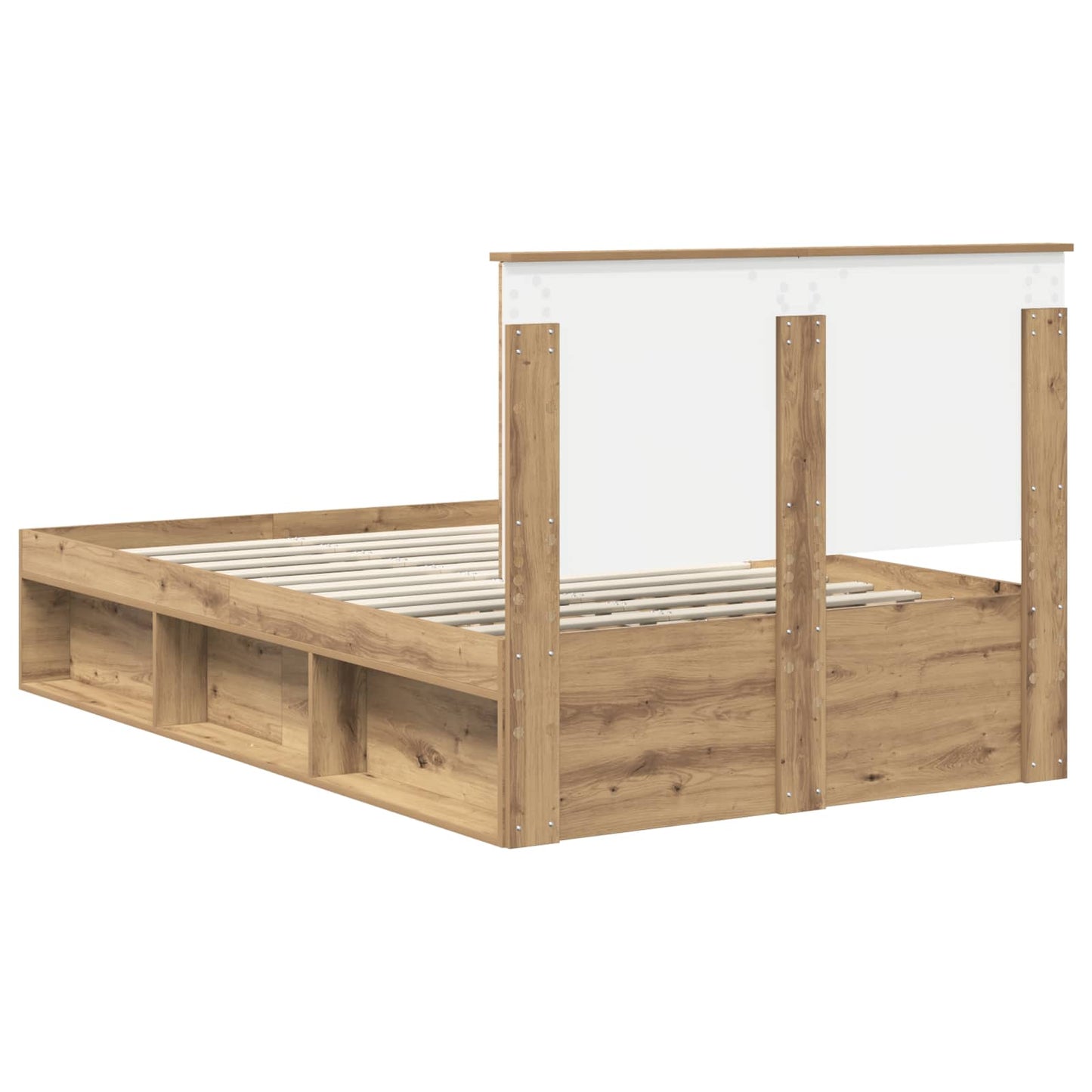 Bed Frame Artisian Oak 120 x 190 cm Solid Pine Wood