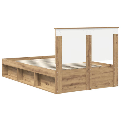 Bed Frame Artisian Oak 120 x 190 cm Solid Pine Wood