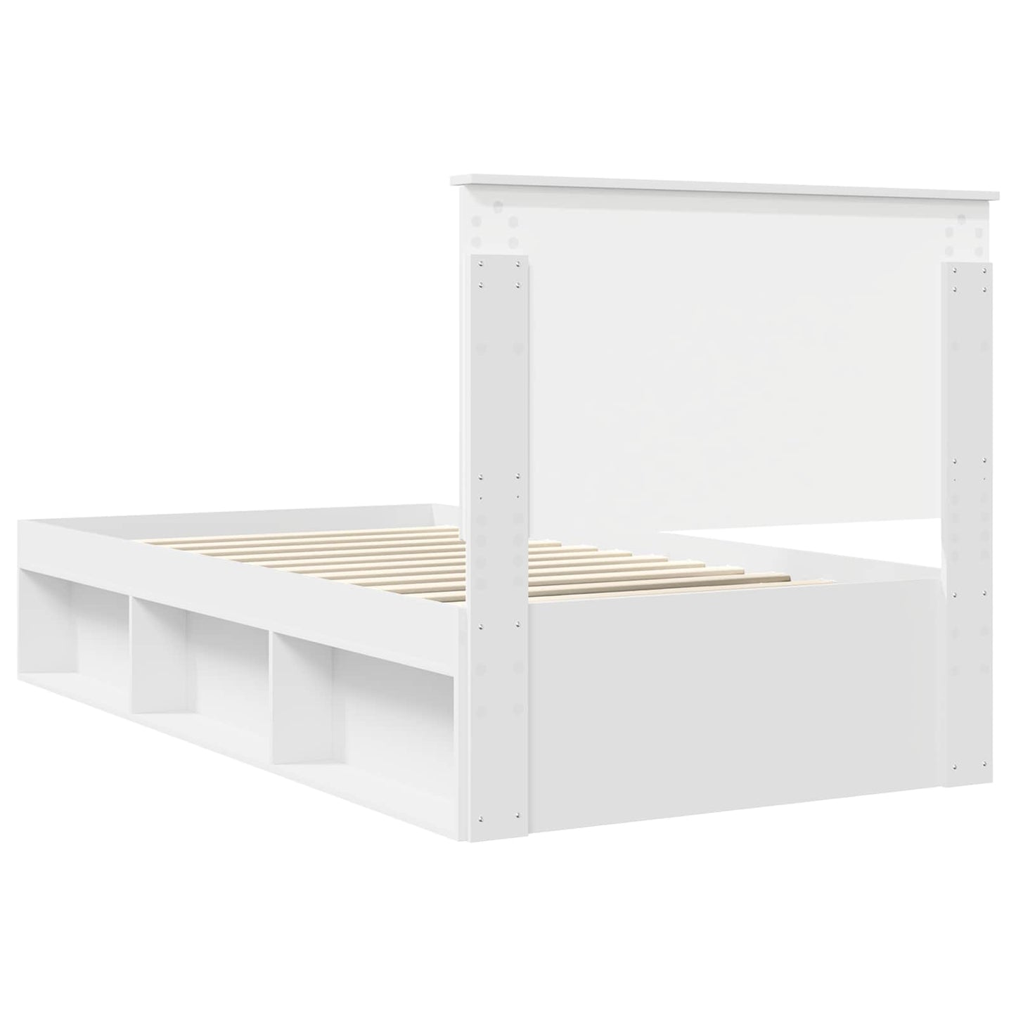 Bed Frame with Headboard White 100 x 200 cm Solid Pine Wood