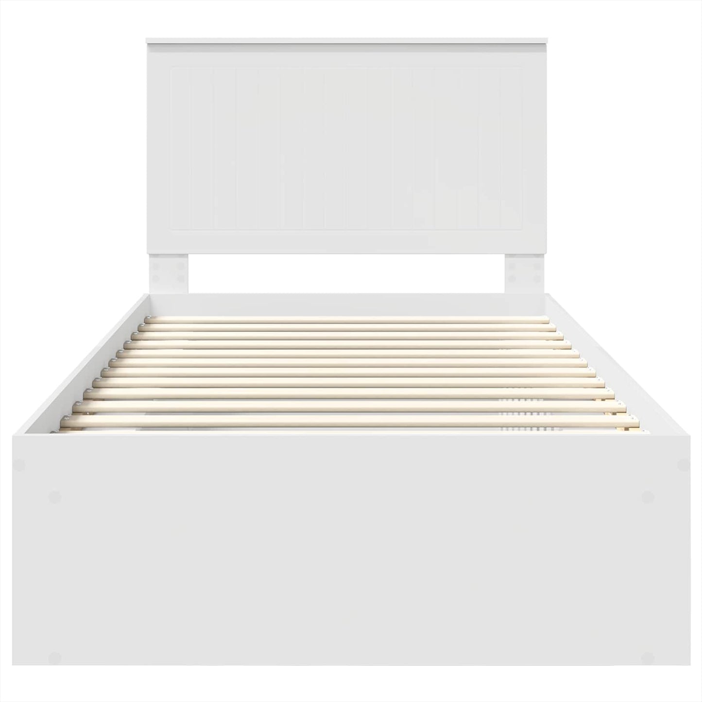 Bed Frame with Headboard White 100 x 200 cm Solid Pine Wood