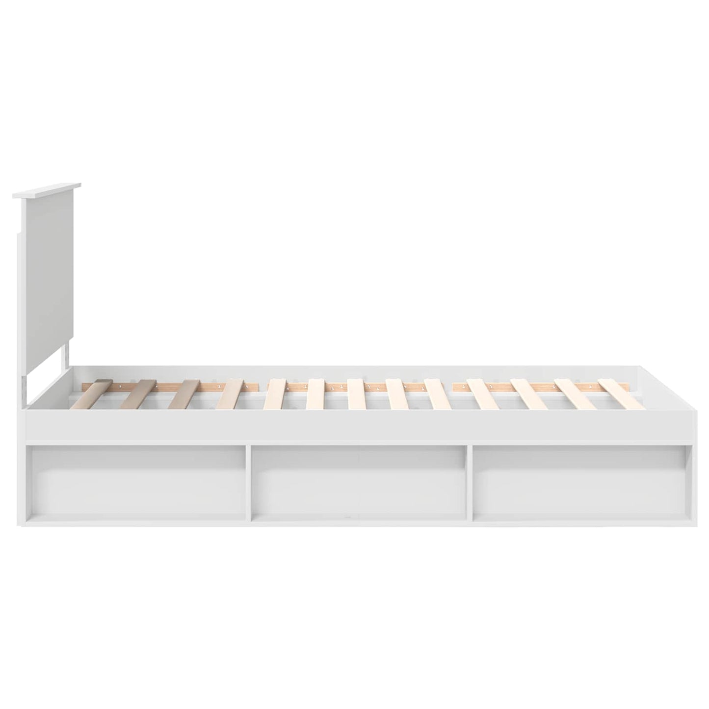 Bed Frame with Headboard White 100 x 200 cm Solid Pine Wood