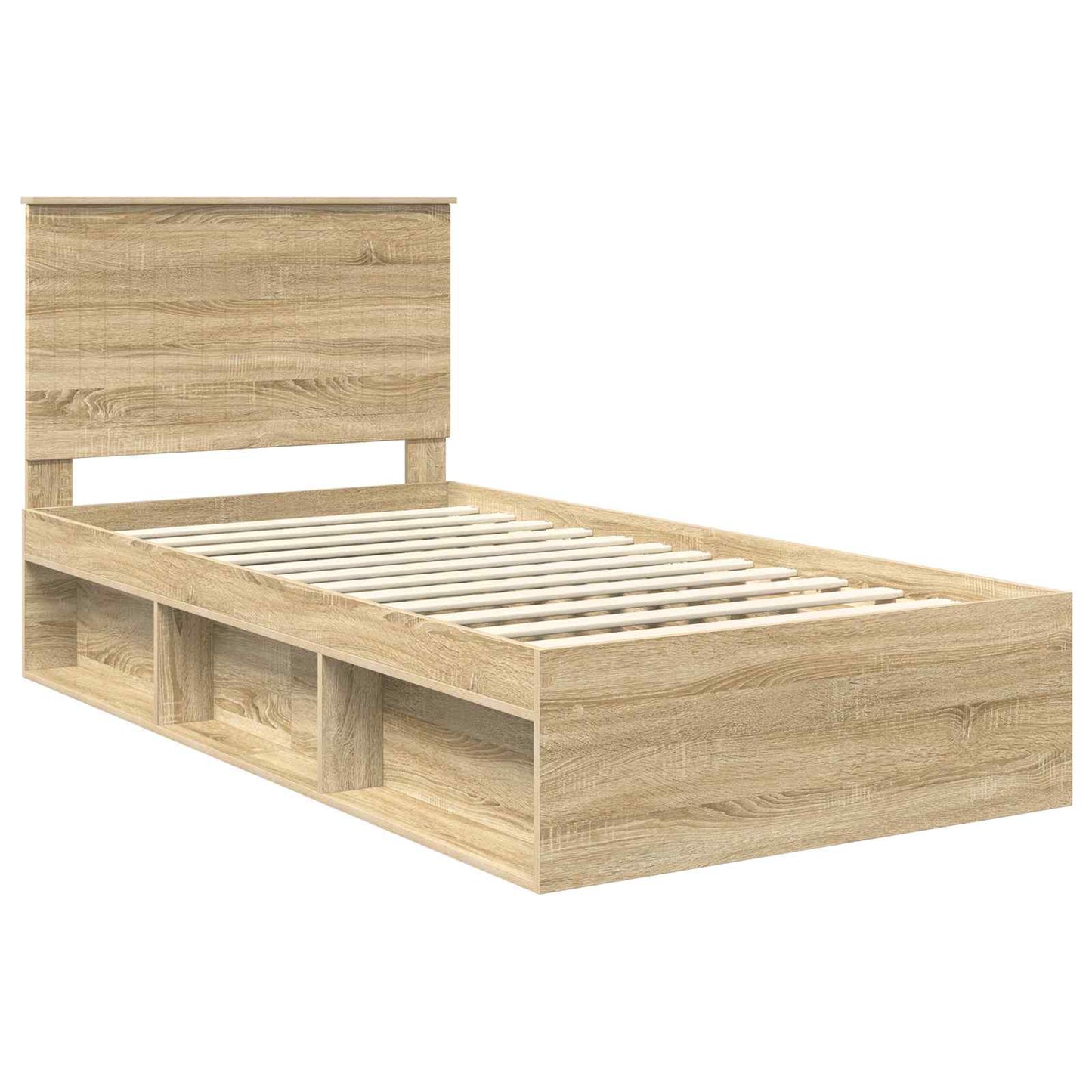 Bed Frame with Headboard Sonoma 100 x 200 cm Solid Pine Wood