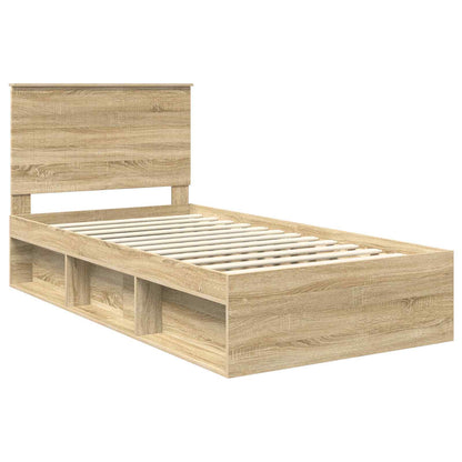 Bed Frame with Headboard Sonoma 100 x 200 cm Solid Pine Wood