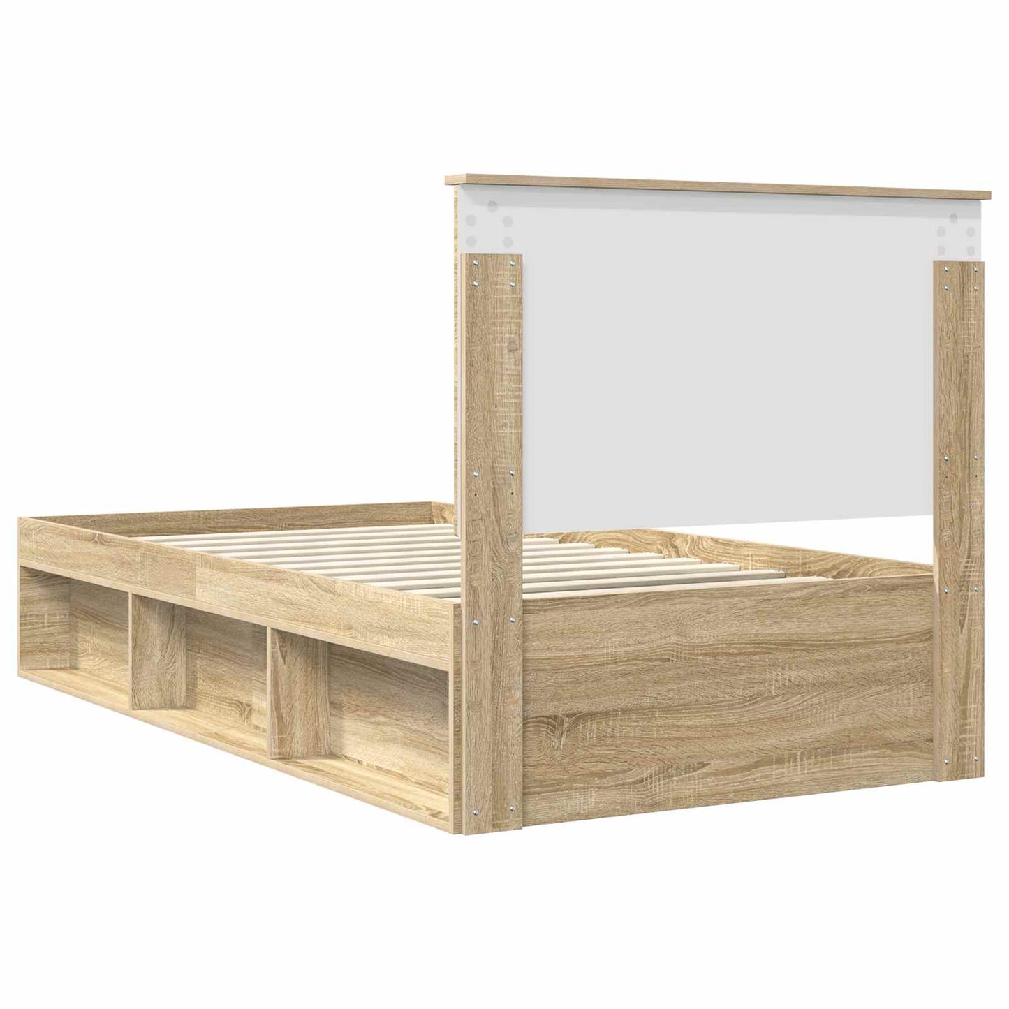 Bed Frame with Headboard Sonoma 100 x 200 cm Solid Pine Wood