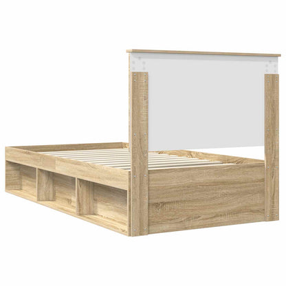 Bed Frame with Headboard Sonoma 100 x 200 cm Solid Pine Wood