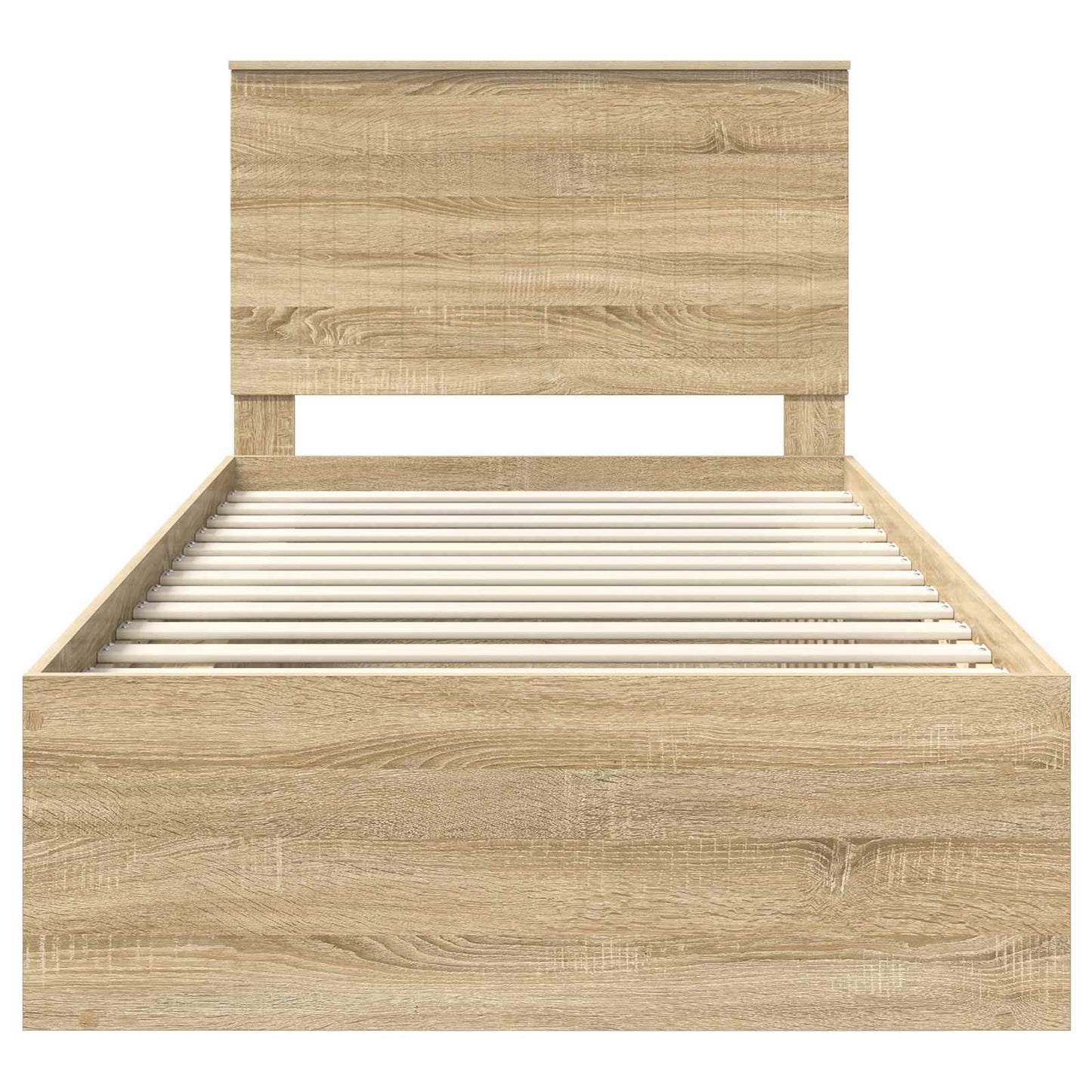 Bed Frame with Headboard Sonoma 100 x 200 cm Solid Pine Wood