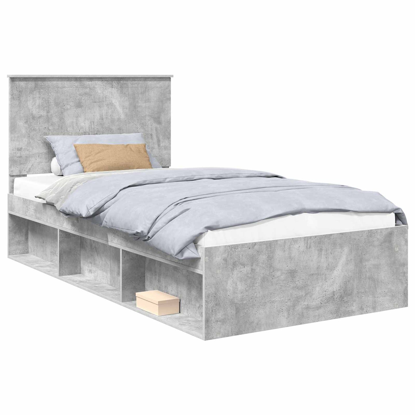 Bed Frame Concerte Grey 100 x 200 cm Solid Pine Wood