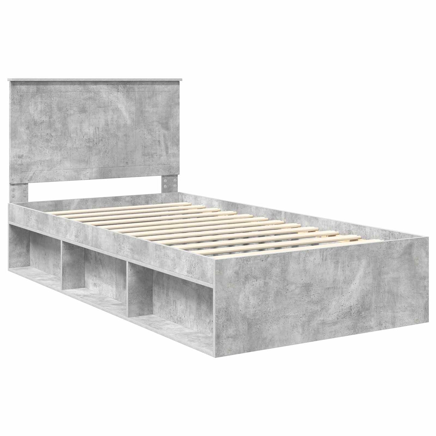Bed Frame Concerte Grey 100 x 200 cm Solid Pine Wood