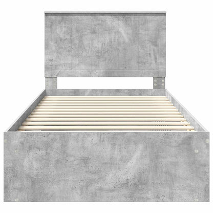 Bed Frame Concerte Grey 100 x 200 cm Solid Pine Wood