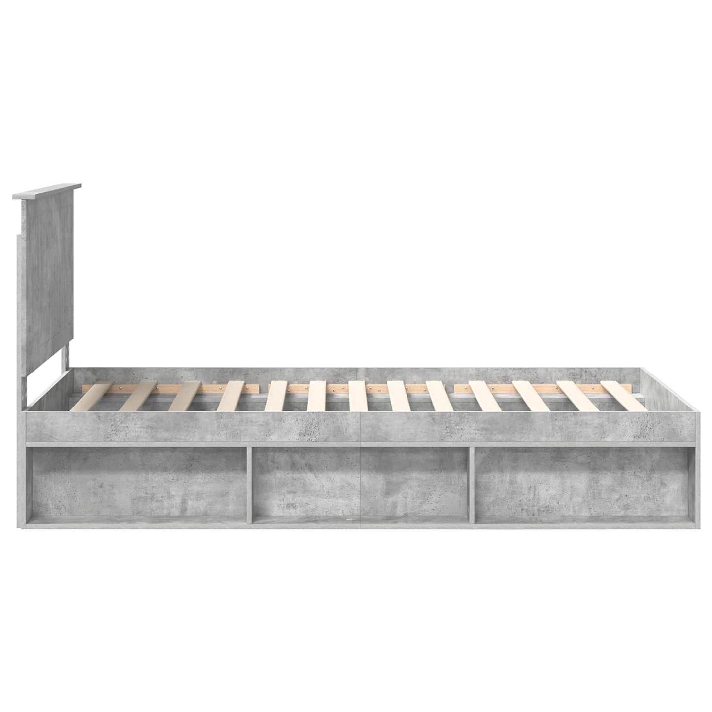 Bed Frame Concerte Grey 100 x 200 cm Solid Pine Wood