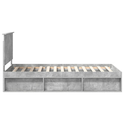 Bed Frame Concerte Grey 100 x 200 cm Solid Pine Wood