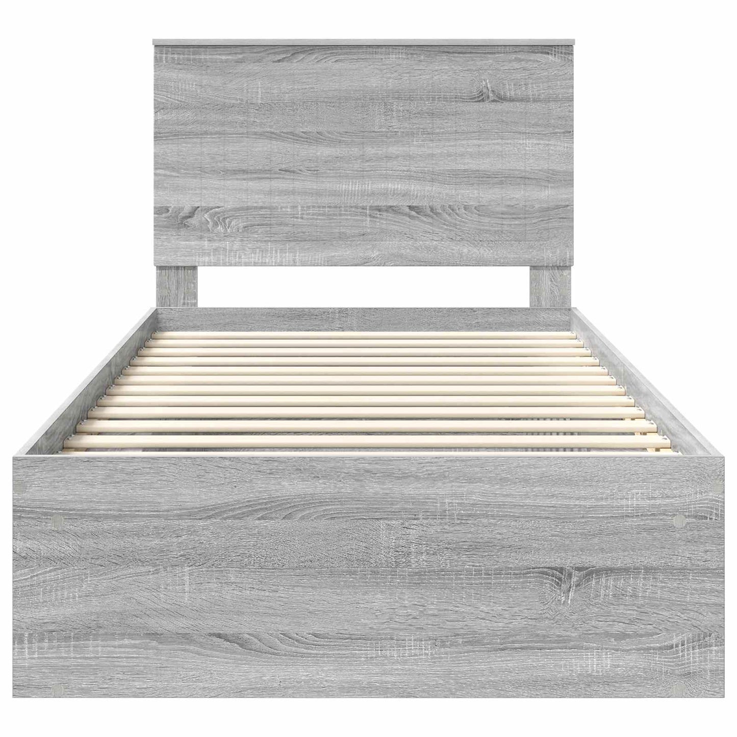 Bed Frame Grey Sonoma 100 x 200 cm Solid Pine Wood