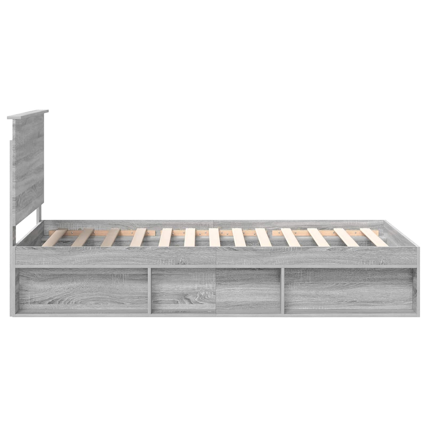 Bed Frame Grey Sonoma 100 x 200 cm Solid Pine Wood