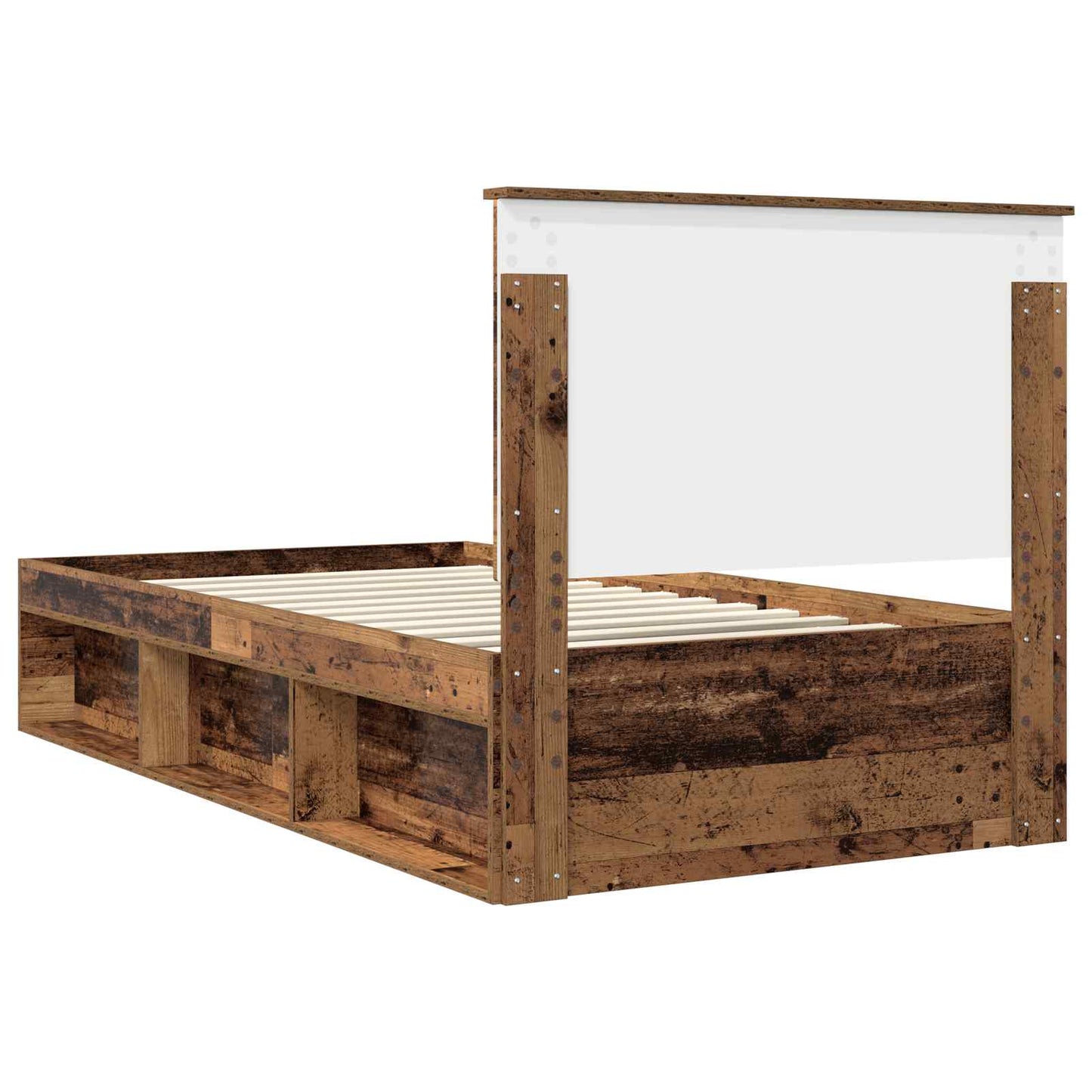 Bed Frame with Headboard Old Wood 100 x 200 cm Solid Pine Wood