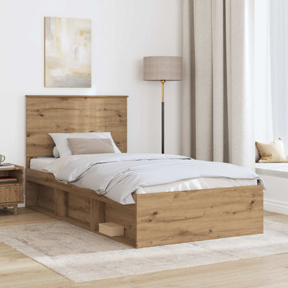 Bed Frame Artisian Oak 100 x 200 cm Solid Pine Wood