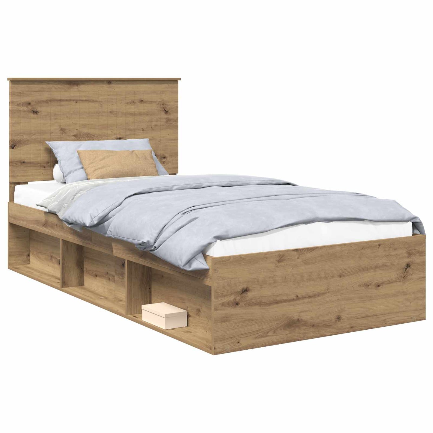 Bed Frame Artisian Oak 100 x 200 cm Solid Pine Wood