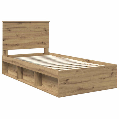 Bed Frame Artisian Oak 100 x 200 cm Solid Pine Wood