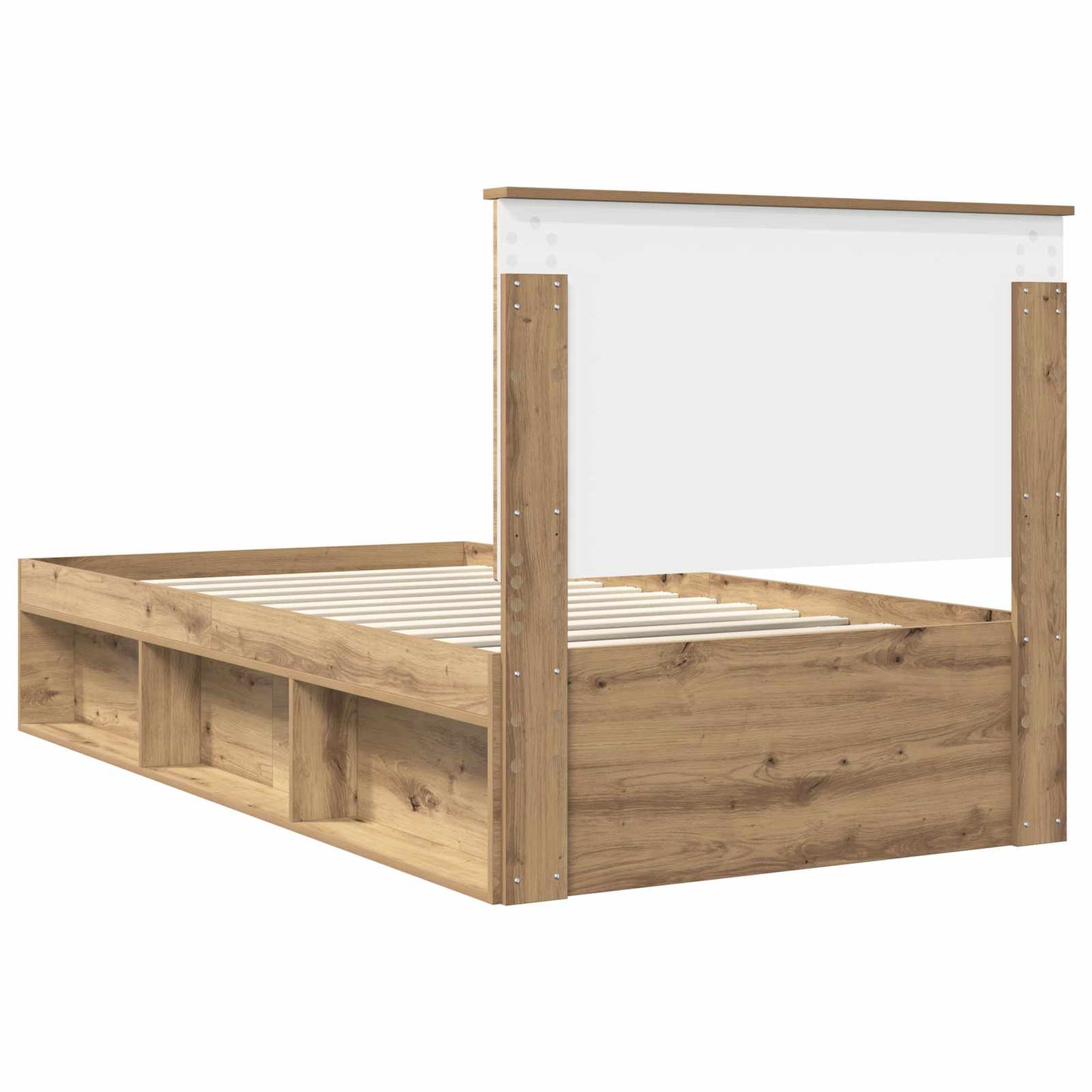 Bed Frame Artisian Oak 100 x 200 cm Solid Pine Wood