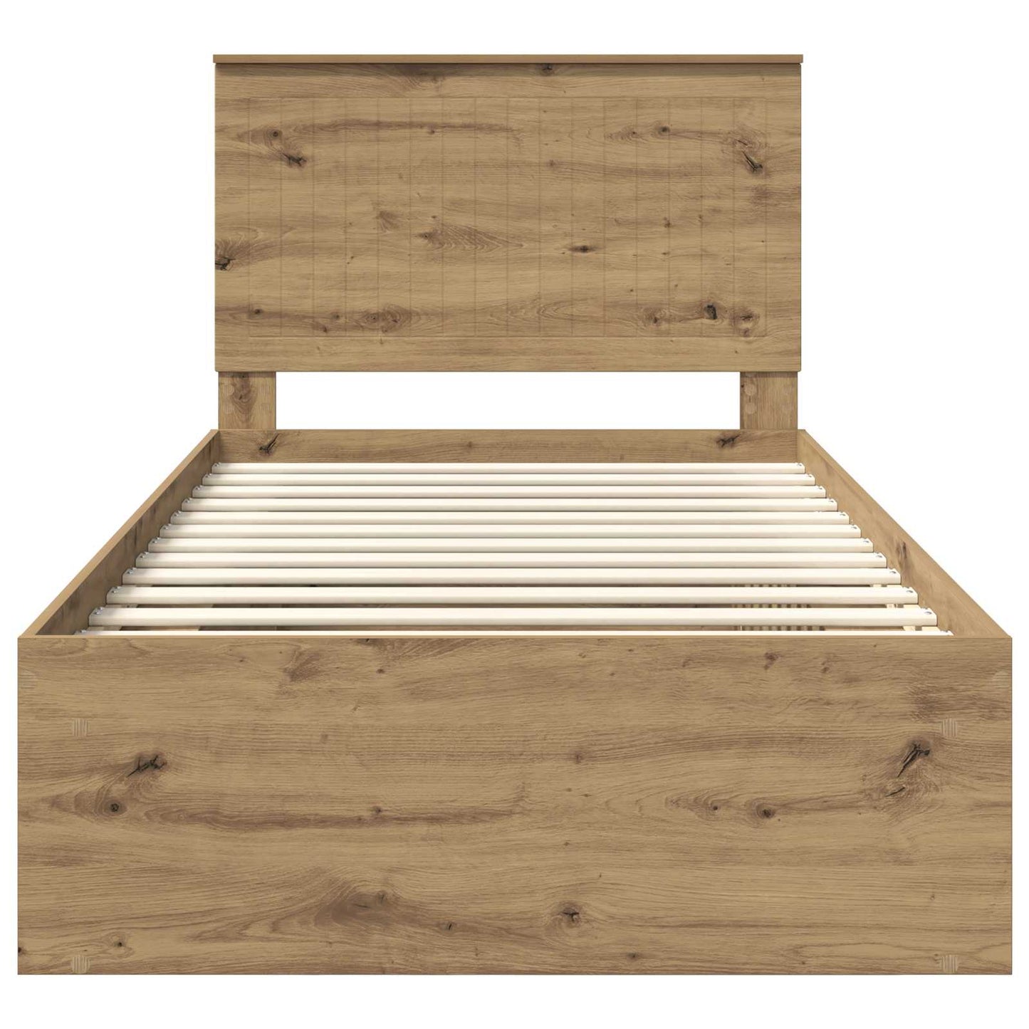 Bed Frame Artisian Oak 100 x 200 cm Solid Pine Wood