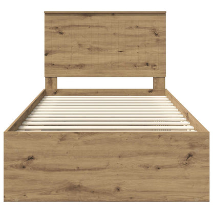 Bed Frame Artisian Oak 100 x 200 cm Solid Pine Wood