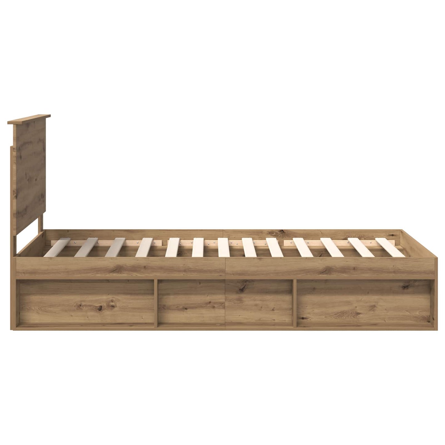 Bed Frame Artisian Oak 100 x 200 cm Solid Pine Wood