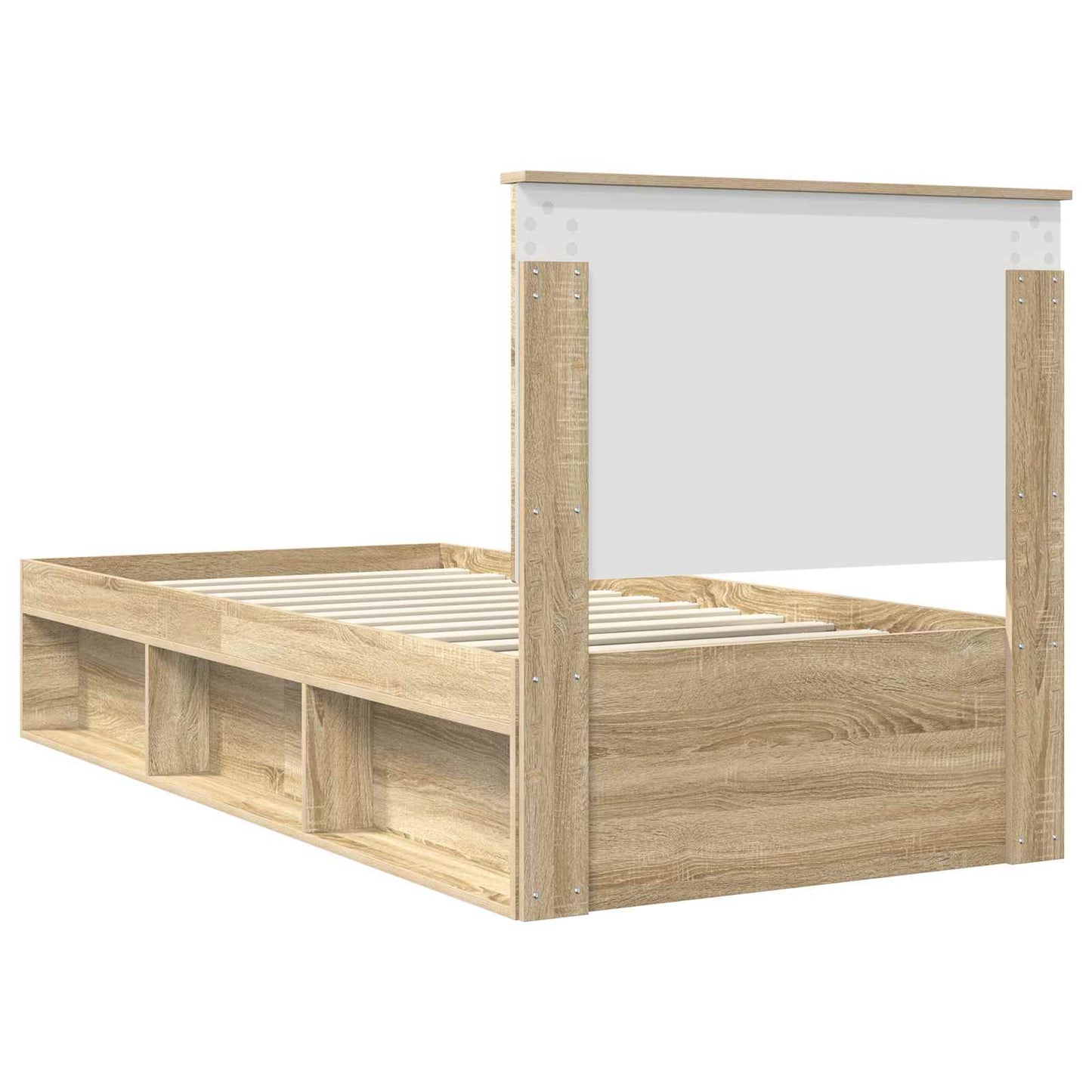 Bed Frame with Headboard Sonoma Oak 90 x 190 cm Solid Pine Wood