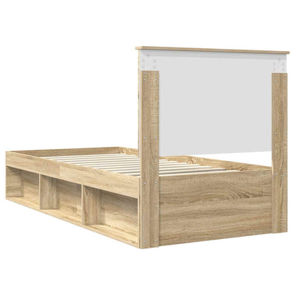 Bed Frame with Headboard Sonoma Oak 90 x 190 cm Solid Pine Wood
