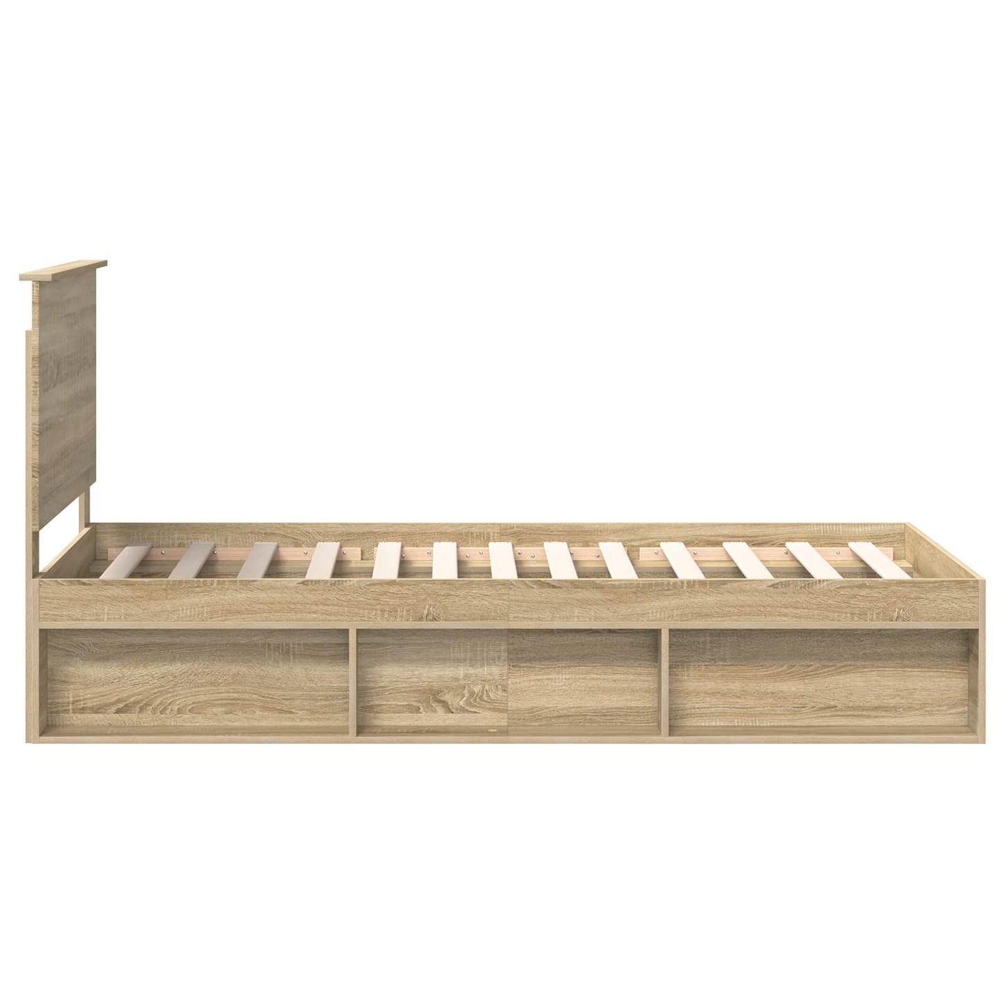 Bed Frame with Headboard Sonoma Oak 90 x 190 cm Solid Pine Wood