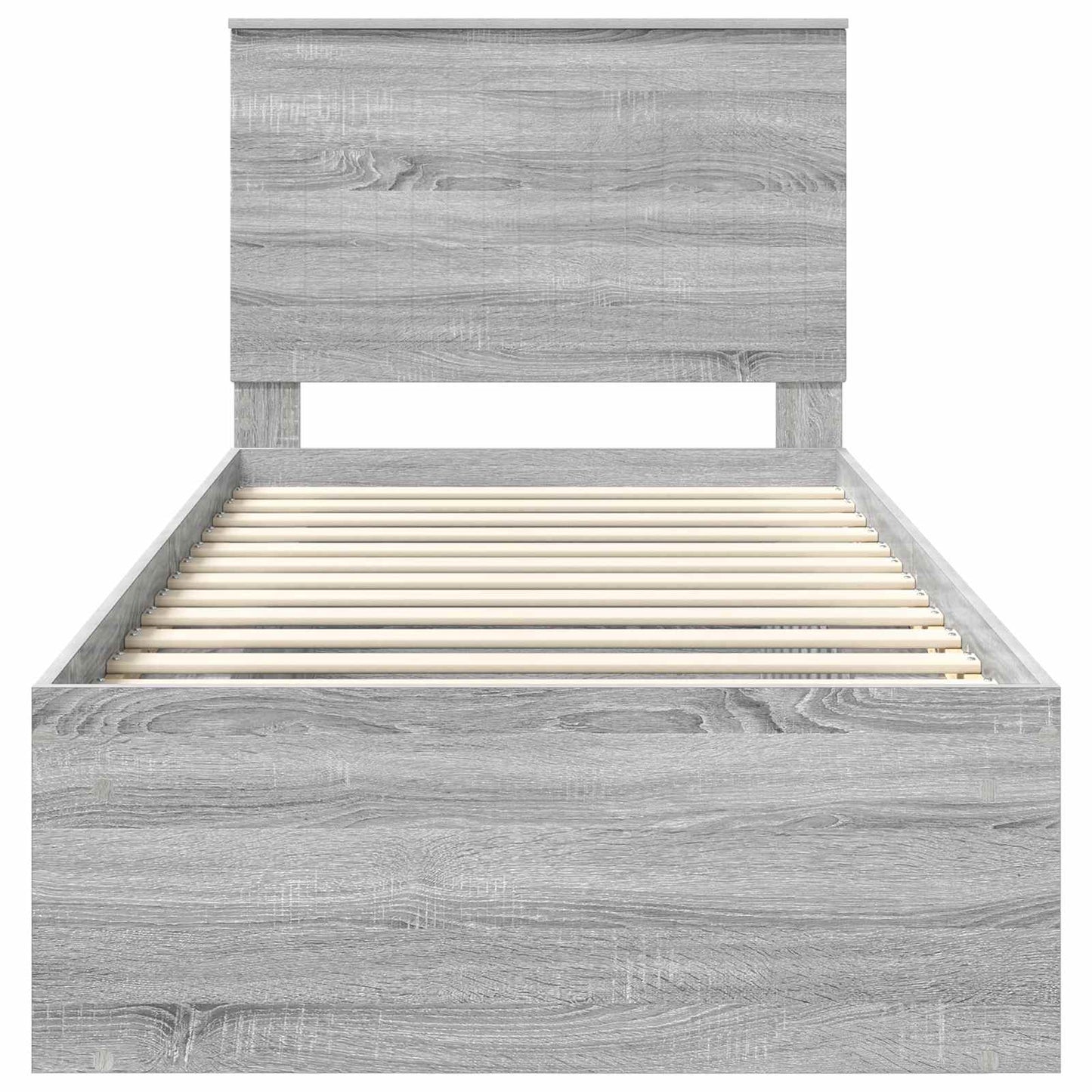 Bed Frame Grey Sonoma 90 x 190 cm Solid Pine Wood