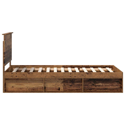 Bed Frame with Headboard Old Wood 90 x 200 cm Solid Pine Wood