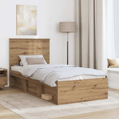 Bed Frame Artisian Oak 90 x 200 cm Solid Pine Wood
