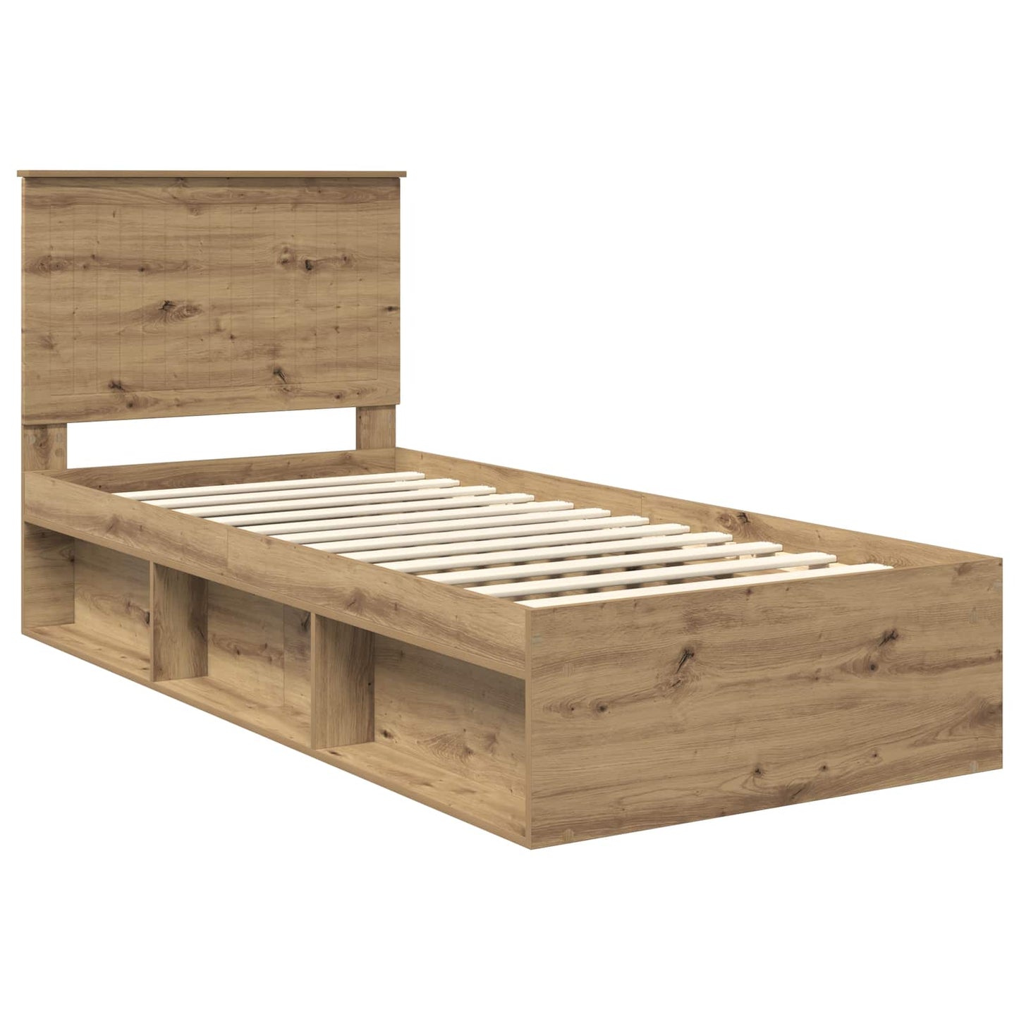 Bed Frame Artisian Oak 90 x 200 cm Solid Pine Wood