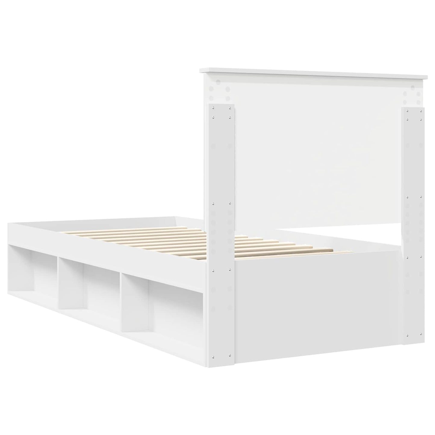 Bed Frame with Headboard White 90 x 190 cm Solid Pine Wood