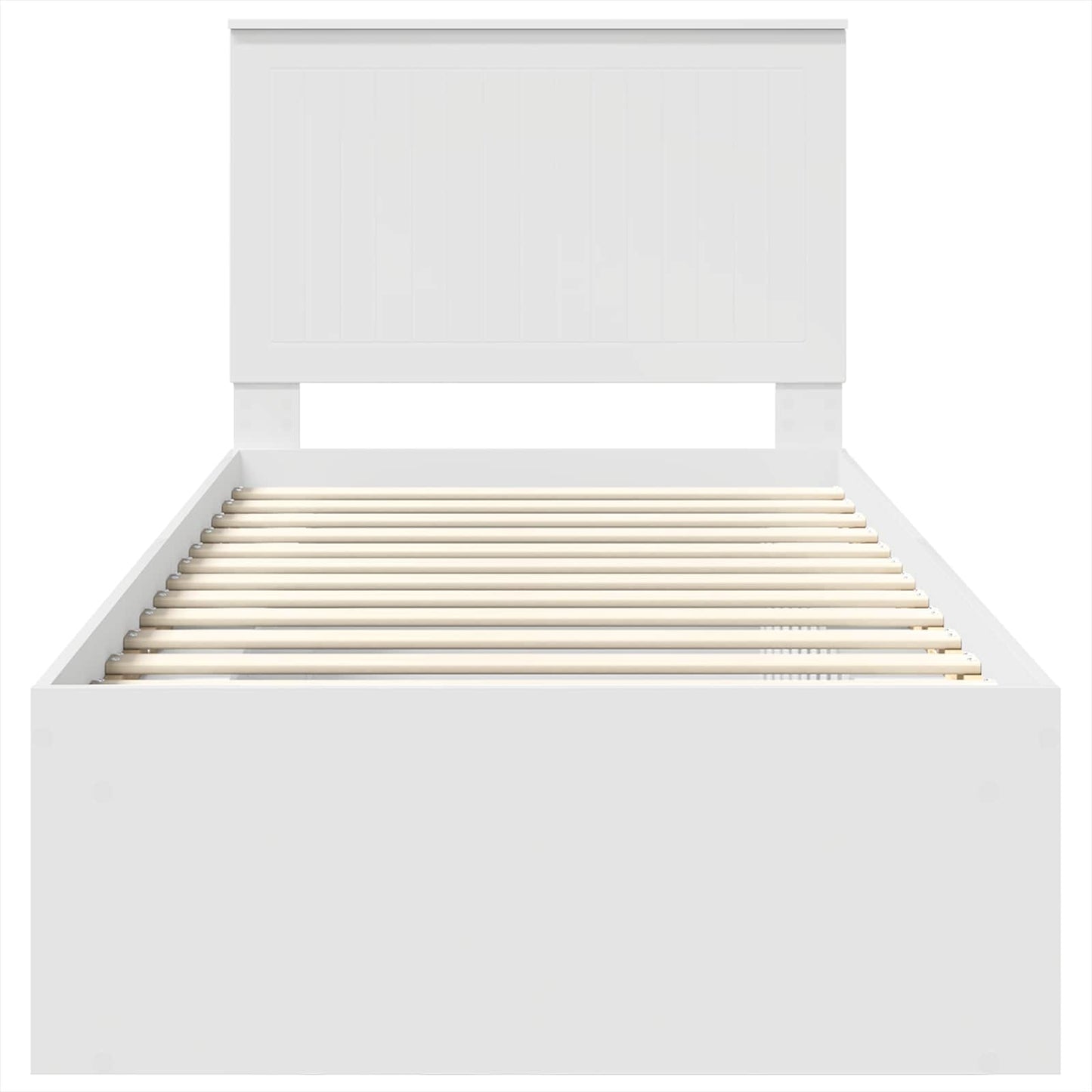 Bed Frame with Headboard White 90 x 190 cm Solid Pine Wood