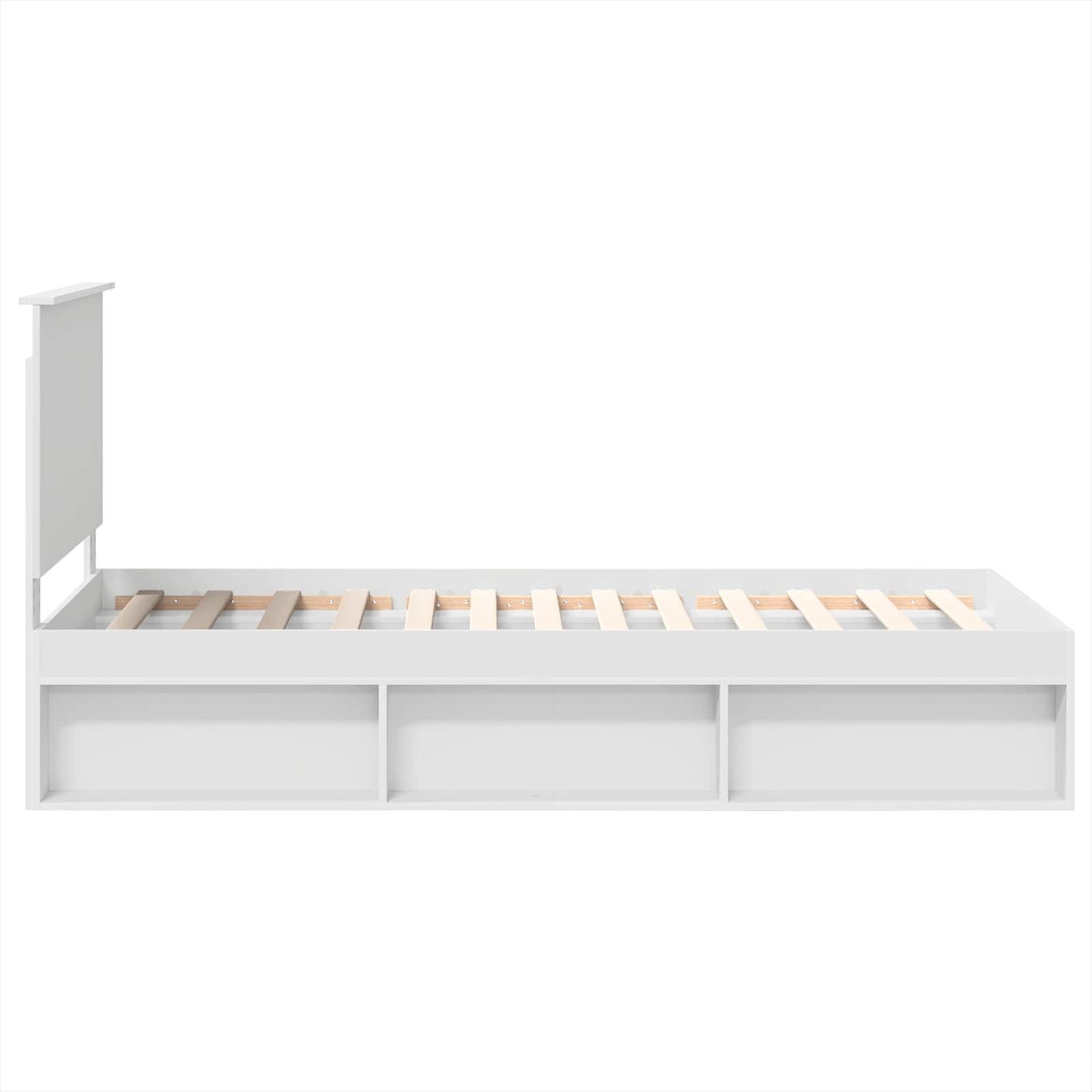 Bed Frame with Headboard White 90 x 190 cm Solid Pine Wood