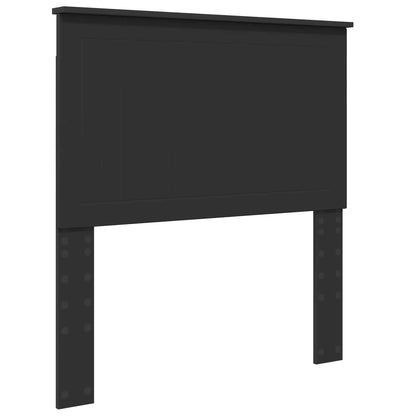 Bed Frame with Headboard Black 90 x 190 cm Solid Pine Wood