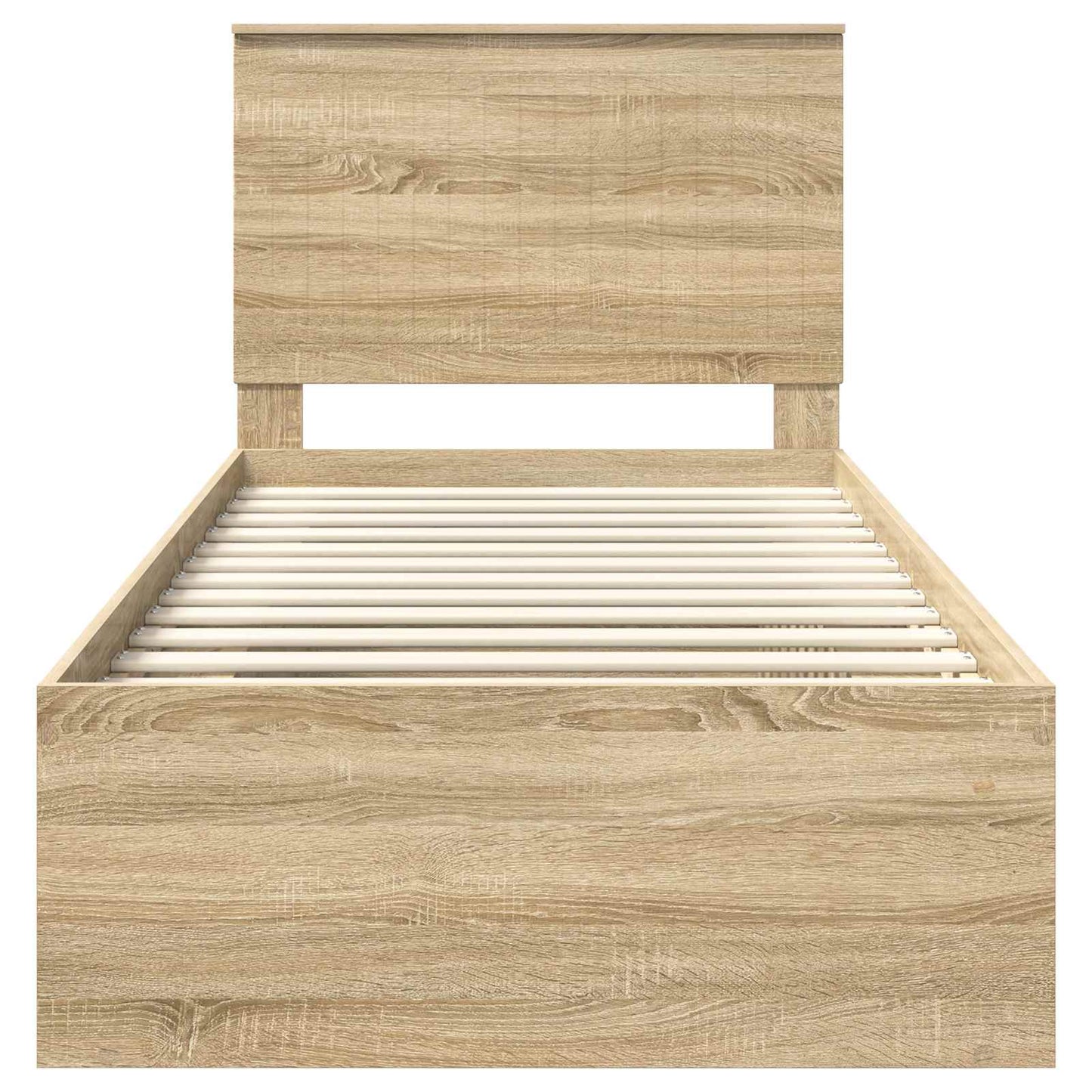 Bed Frame with Headboard Sonoma 90 x 190 cm Solid Pine Wood