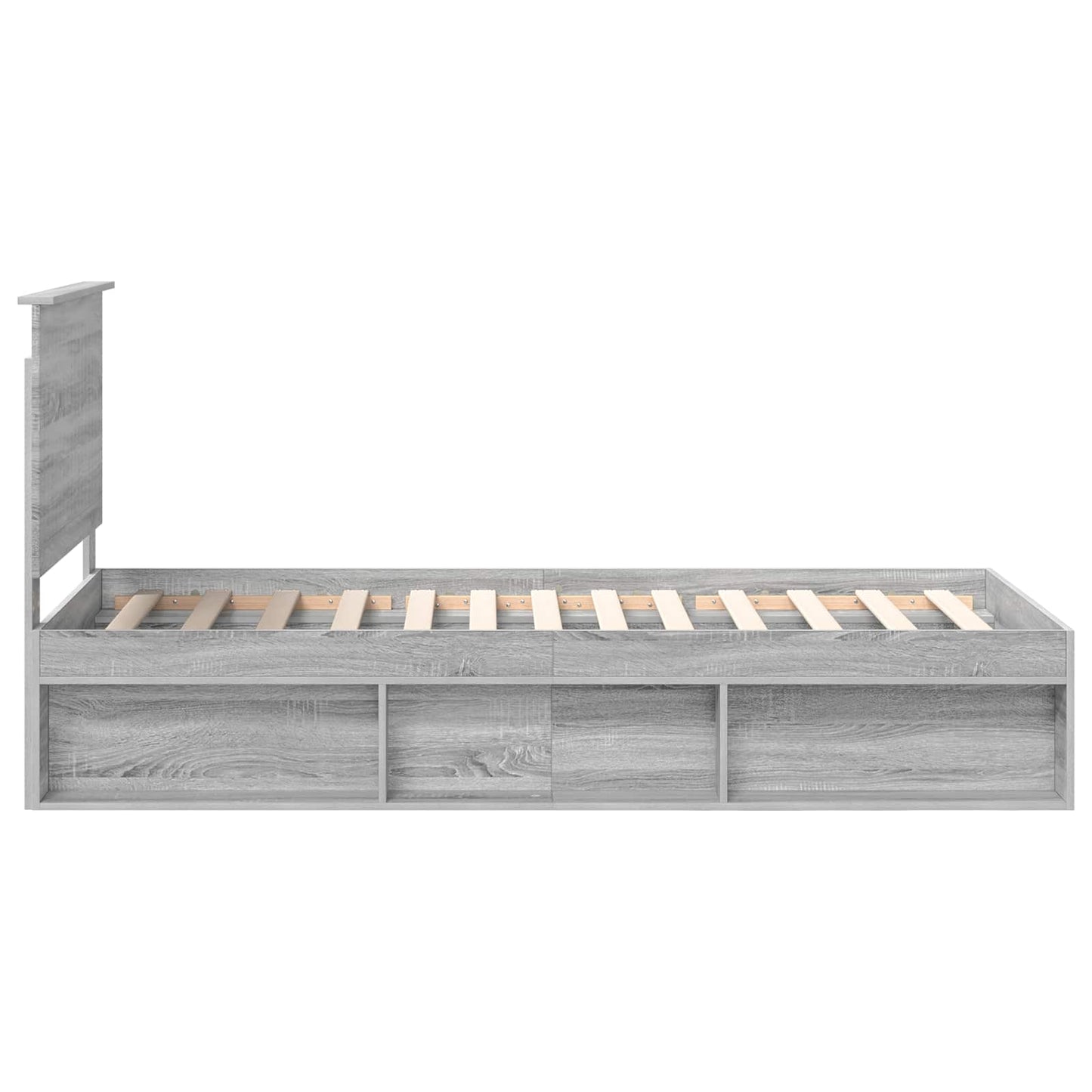Bed Frame Grey Sonoma 90 x 190 cm Solid Pine Wood